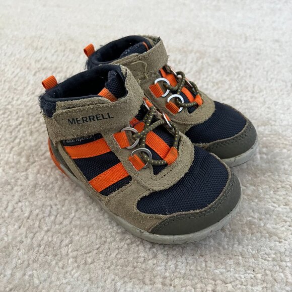 Merrell Toddler Boys Bare Steps Ridge Boots Shoes 6 Water Repellent - Picture 4 of 9